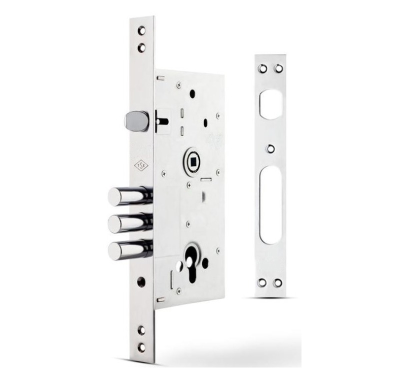 İTO Monoblok Çelik Kapı Kilidi (3 Anahtarlı)-Alt Kilit (Silindirli)(60 mm)(Silindir 754/68K) -2003-754/68K 3 anh